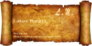 Lakos Margit névjegykártya